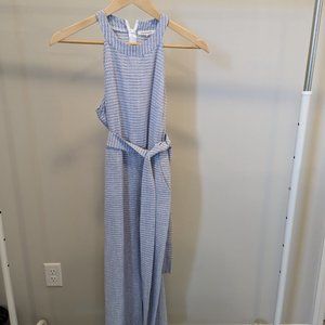 Blue and white stripe jumpsuit - Small